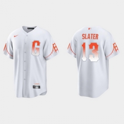 Men San Francisco Giants 13 Austin Slater Men 2021 City Connect White Fan Version Jersey