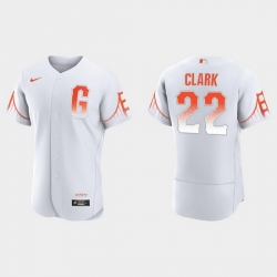 Men San Francisco Giants 22 Will Clark Men 2021 City Connect Authentic White Jersey