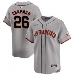 Men San Francisco Giants 26 Matt Chapman Grey 2024 Away Limited Stitched Baseball Jersey