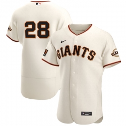Men San Francisco Giants 28 Buster Posey Men Nike Cream Home 2020 Flex Base Player MLB Jersey