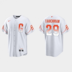Men San Francisco Giants 29 Mike Tauchman Men 2021 City Connect White Fan Version Jersey