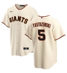 Men San Francisco Giants 5 Mike Yastrzemski Cream Cool Base Stitched Jersey
