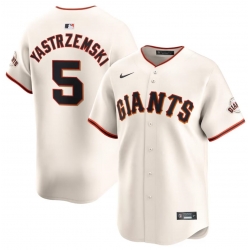 Men San Francisco Giants 5 Mike Yastrzemski Cream Home Limited Stitched Baseball Jersey