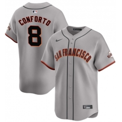 Men San Francisco Giants 8 Michael Conforto Grey Away Limited Stitched Baseball Jersey