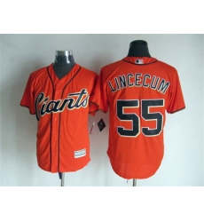 Men San Francisco Giants Tim Lincecum 55 Orange Stitched Cool Base MLB Jersey