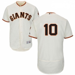 Mens Majestic San Francisco Giants 10 Evan Longoria Cream Home Flex Base Authentic Collection MLB Jersey