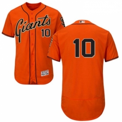 Mens Majestic San Francisco Giants 10 Evan Longoria Orange Alternate Flex Base Authentic Collection MLB Jersey