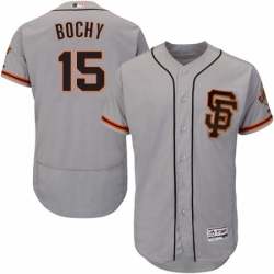 Mens Majestic San Francisco Giants 15 Bruce Bochy Grey Alternate Flex Base Authentic Collection MLB Jersey 