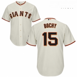 Mens Majestic San Francisco Giants 15 Bruce Bochy Replica Cream Home Cool Base MLB Jersey