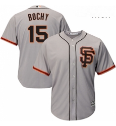 Mens Majestic San Francisco Giants 15 Bruce Bochy Replica Grey Road 2 Cool Base MLB Jersey