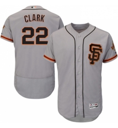 Mens Majestic San Francisco Giants 22 Will Clark Grey Alternate Flex Base Authentic Collection MLB Jersey