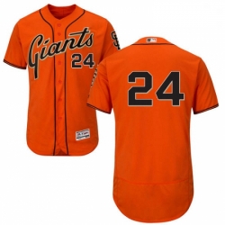 Mens Majestic San Francisco Giants 24 Willie Mays Orange Alternate Flex Base Authentic Collection MLB Jersey