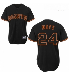 Mens Majestic San Francisco Giants 24 Willie Mays Replica Black Fashion MLB Jersey