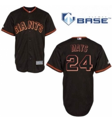 Mens Majestic San Francisco Giants 24 Willie Mays Replica Black New Cool Base MLB Jersey