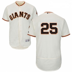 Mens Majestic San Francisco Giants 25 Barry Bonds Cream Home Flex Base Authentic Collection MLB Jersey