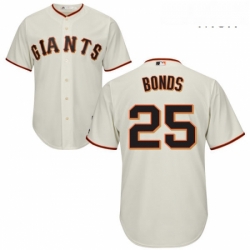 Mens Majestic San Francisco Giants 25 Barry Bonds Replica Cream Home Cool Base MLB Jersey