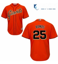 Mens Majestic San Francisco Giants 25 Barry Bonds Replica Orange Alternate Cool Base MLB Jersey