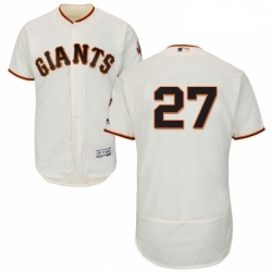 Mens Majestic San Francisco Giants 27 Juan Marichal Cream Home Flex Base Authentic Collection MLB Jersey