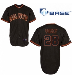 Mens Majestic San Francisco Giants 28 Buster Posey Authentic Black Cool Base MLB Jersey