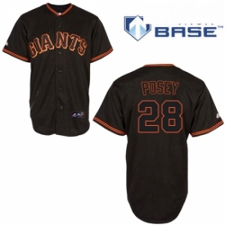 Mens Majestic San Francisco Giants 28 Buster Posey Authentic Black Cool Base MLB Jersey