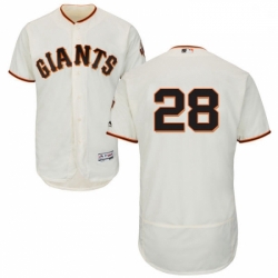 Mens Majestic San Francisco Giants 28 Buster Posey Cream Home Flex Base Authentic Collection MLB Jersey