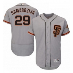 Mens Majestic San Francisco Giants 29 Jeff Samardzija Grey Alternate Flex Base Authentic Collection MLB Jersey