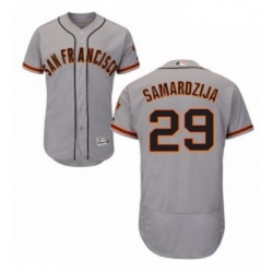 Mens Majestic San Francisco Giants 29 Jeff Samardzija Grey Road Flex Base Authentic Collection MLB Jersey