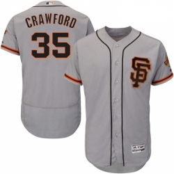 Mens Majestic San Francisco Giants 35 Brandon Crawford Grey Alternate Flex Base Authentic Collection MLB Jersey