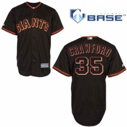 Mens Majestic San Francisco Giants 35 Brandon Crawford Replica Black New Cool Base MLB Jersey