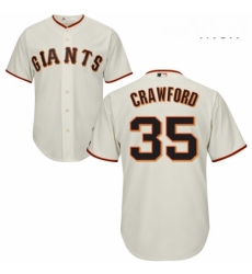 Mens Majestic San Francisco Giants 35 Brandon Crawford Replica Cream Home Cool Base MLB Jersey