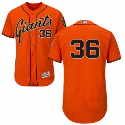 Mens Majestic San Francisco Giants 36 Gaylord Perry Orange Alternate Flex Base Authentic Collection MLB Jersey
