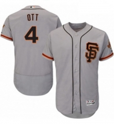 Mens Majestic San Francisco Giants 4 Mel Ott Grey Alternate Flex Base Authentic Collection MLB Jersey