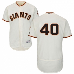 Mens Majestic San Francisco Giants 40 Madison Bumgarner Cream Home Flex Base Authentic Collection MLB Jersey