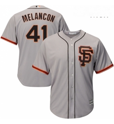 Mens Majestic San Francisco Giants 41 Mark Melancon Replica Grey Road 2 Cool Base MLB Jersey