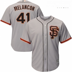 Mens Majestic San Francisco Giants 41 Mark Melancon Replica Grey Road 2 Cool Base MLB Jersey