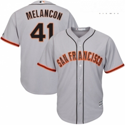 Mens Majestic San Francisco Giants 41 Mark Melancon Replica Grey Road Cool Base MLB Jersey