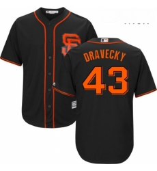 Mens Majestic San Francisco Giants 43 Dave Dravecky Replica Black Alternate Cool Base MLB Jersey
