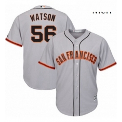 Mens Majestic San Francisco Giants 56 Tony Watson Replica Grey Road Cool Base MLB Jersey 