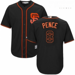 Mens Majestic San Francisco Giants 8 Hunter Pence Authentic Black Team Logo Fashion Cool Base MLB Jersey