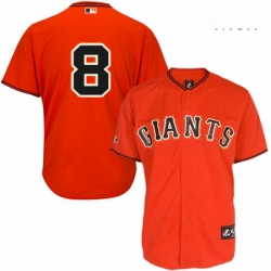 Mens Majestic San Francisco Giants 8 Hunter Pence Authentic Orange Old Style MLB Jersey