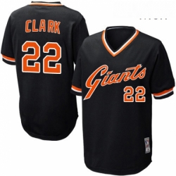 Mens Mitchell and Ness San Francisco Giants 22 Will Clark Authentic Black Throwback MLB Jersey