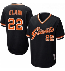 Mens Mitchell and Ness San Francisco Giants 22 Will Clark Replica Black Throwback MLB Jersey