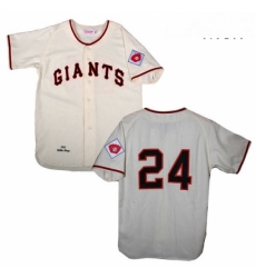 Mens Mitchell and Ness San Francisco Giants 24 Willie Mays Authentic Cream 1951 Throwback MLB Jersey