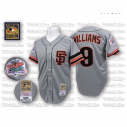 Mens Mitchell and Ness San Francisco Giants 9 Matt Williams Authentic Grey Throwback MLB Jersey