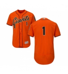 Mens San Francisco Giants 1 Kevin Pillar Orange Alternate Flex Base Authentic Collection Baseball Jersey