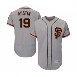 Mens San Francisco Giants 19 Tyler Austin Grey Alternate Flex Base Authentic Collection Baseball Jersey
