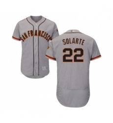 Mens San Francisco Giants 22 Yangervis Solarte Grey Road Flex Base Authentic Collection Baseball Jersey