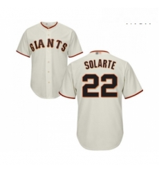 Mens San Francisco Giants 22 Yangervis Solarte Replica Cream Home Cool Base Baseball Jersey 