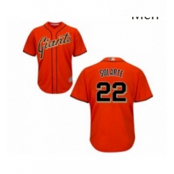 Mens San Francisco Giants 22 Yangervis Solarte Replica Orange Alternate Cool Base Baseball Jersey 
