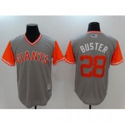 Men's San Francisco Giants #28 Buster Posey Gray Alternate Stitched Baseball Jersey